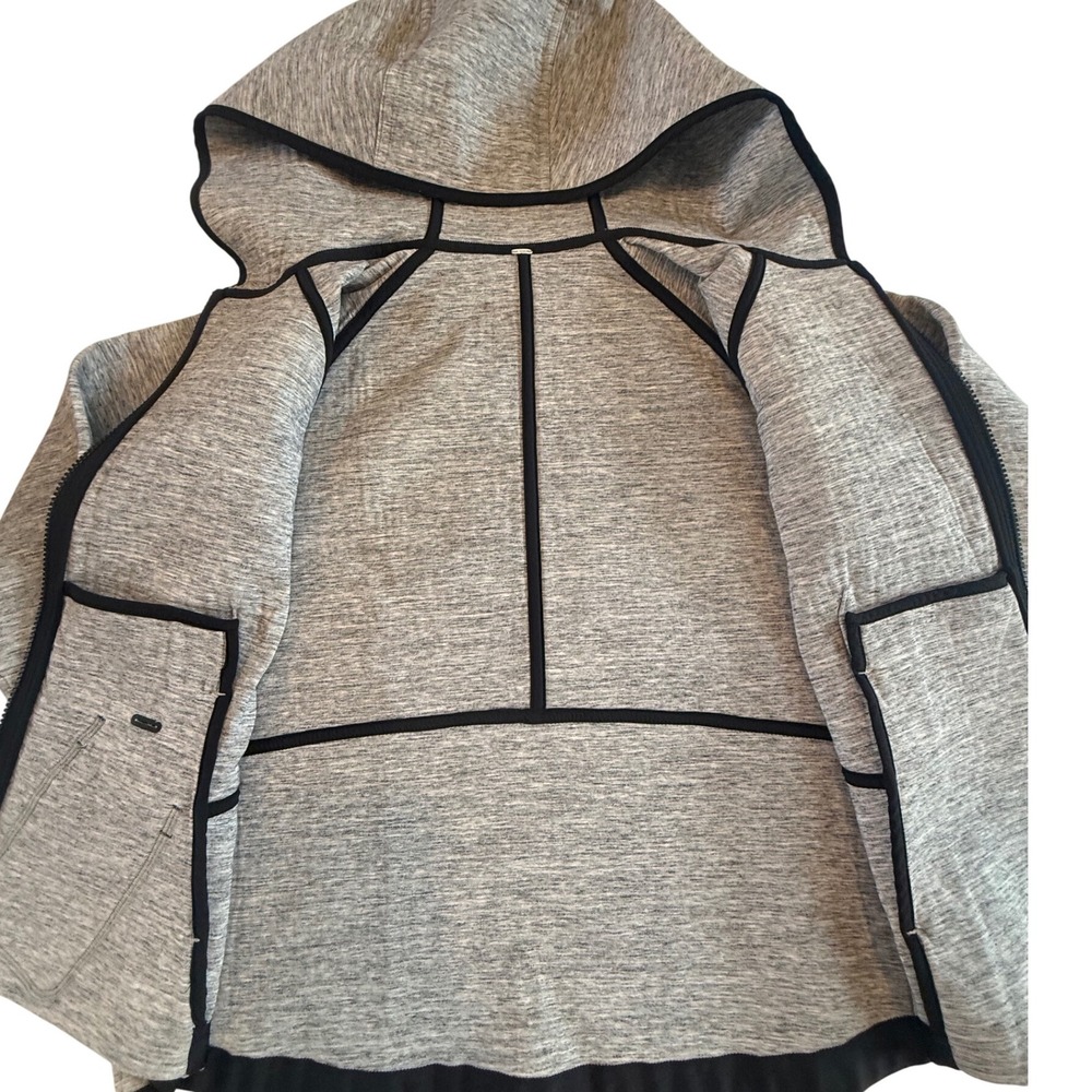 Lululemon City Bound Hoodie Womens 6 Heathered Space Dyed Size M Grey Full Zip‎ - Picture 3 of 10